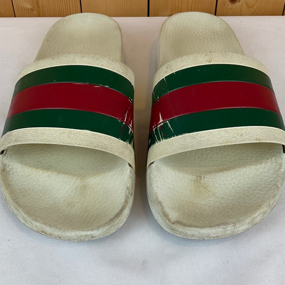 Gucci Pursuit 72 Slides, White/Red/Green - *EST* Size 8 or 9 Men\'s